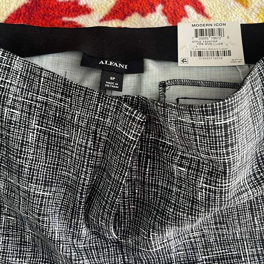 Alfani, black and white trouser